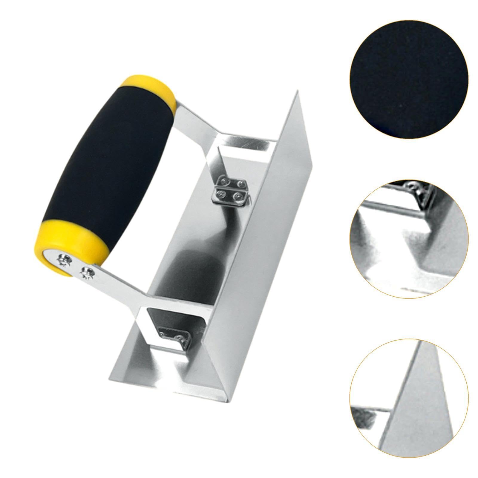 LOVIVER Paleta de esquina para albañilería, paleta de acabado de acero inoxidable, mango de goma versátil, bordeadora manual de hormigón, herramienta de, Style B