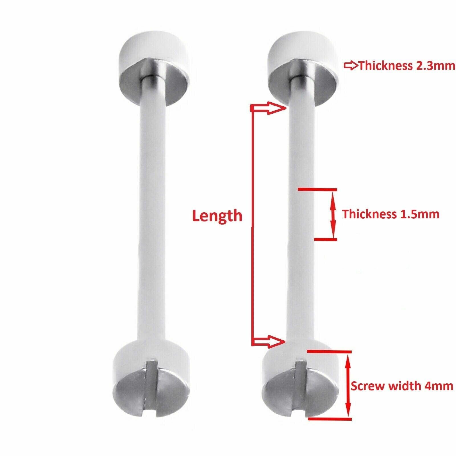 Ewatchparts 2 Replacement 16,18,20,22,24,26,28,30mm Tube & Screw Pin Compatible With Men's Watch Band
