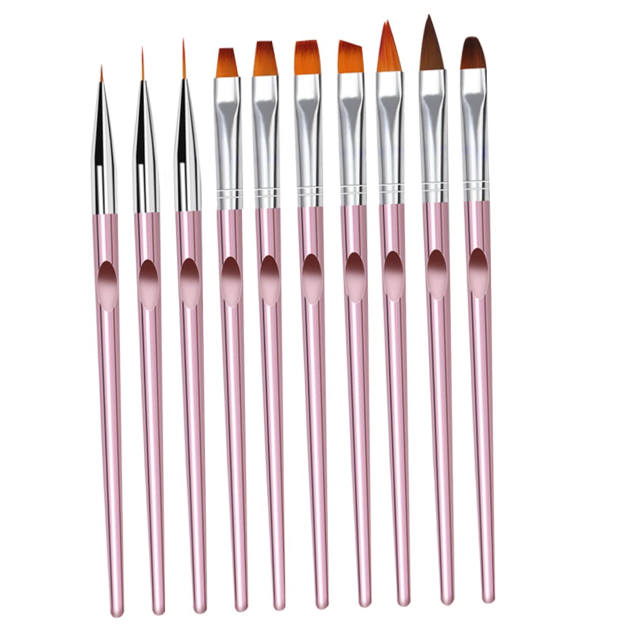 Healvian 30pezzi Pennelli Per Nail Art Cristallo Strumenti Per Manicure Professionale e Fai Da Te Con Manico Lungo Rosa Oro Per Decorazioni Unghie e Dotting Pen Per Uso Salone e Casa
