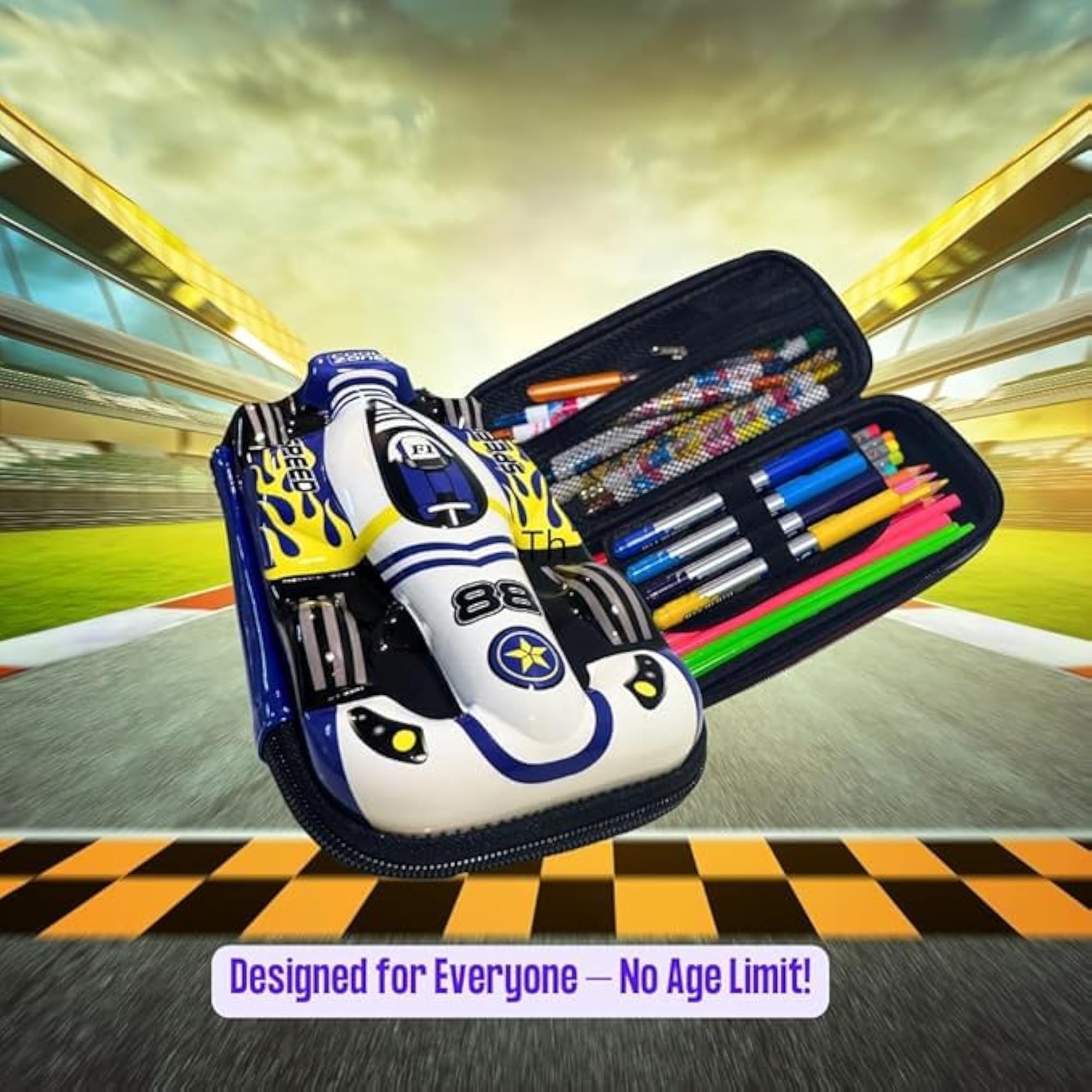 Racing Car Design Hardtop Pencil Case for Kids