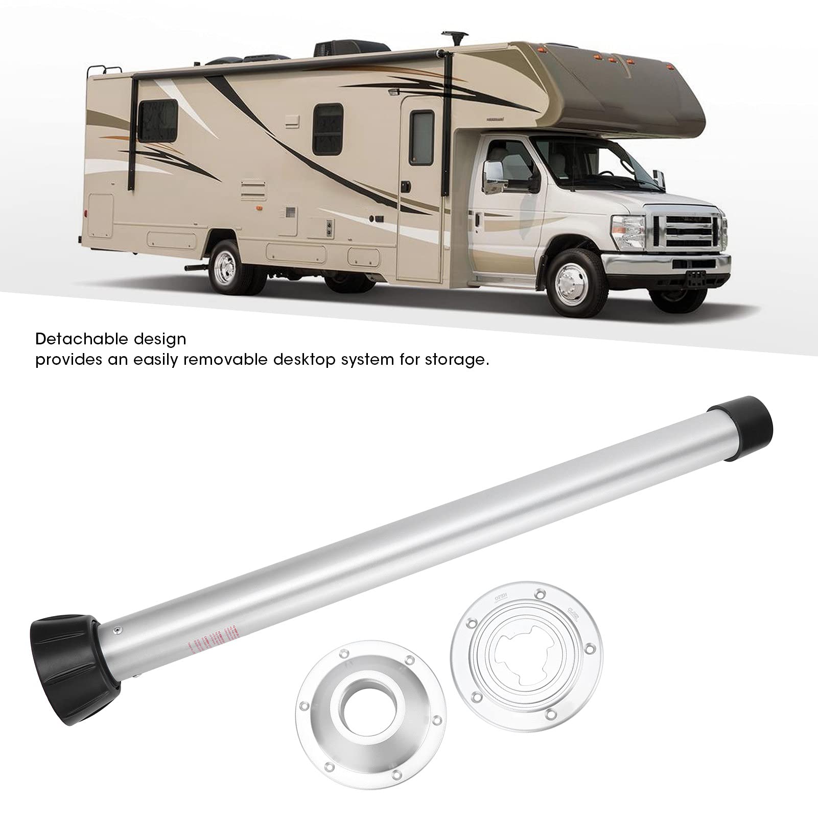 Support Table Amovible Camping-car Rail Table Extensible Aramox 20 Pouces - Aluminium Anodisé - Pour VR Et Camping-car Rail Aluminium VR