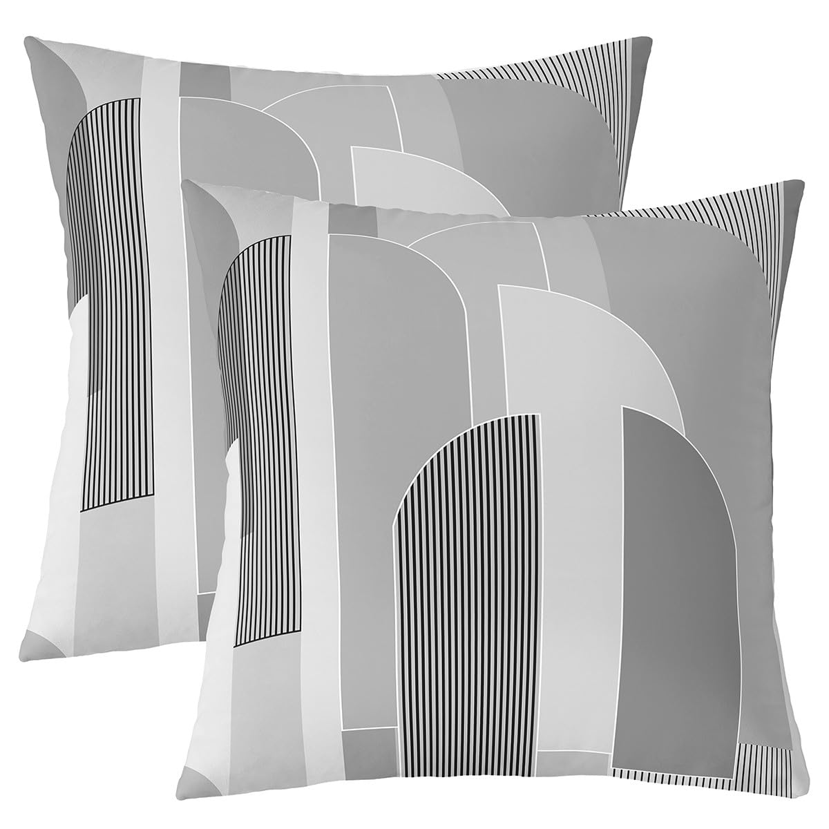 Homemissing Luxus Geometrisch Kissenbezüge 40x40cm Boho Dekor Geometric 2er Set Kissenbezüge Hellgrau Modern Art Kissenbezug Abstract Art Sofakissen Couchkissen