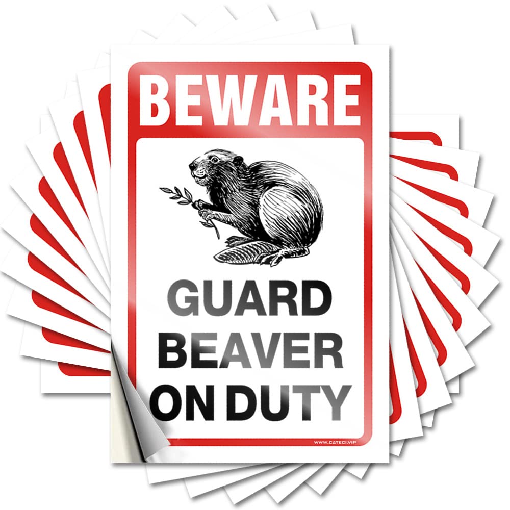 Beware! Guard Beaver On Duty Tiki Retro - Bumper Cover Waterproof Decal(8X12CM)