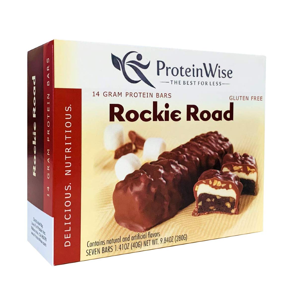 ProteinWise High Protein Bars, Rocky Road, Gluten Free, Bariatric, Trans Fat Free