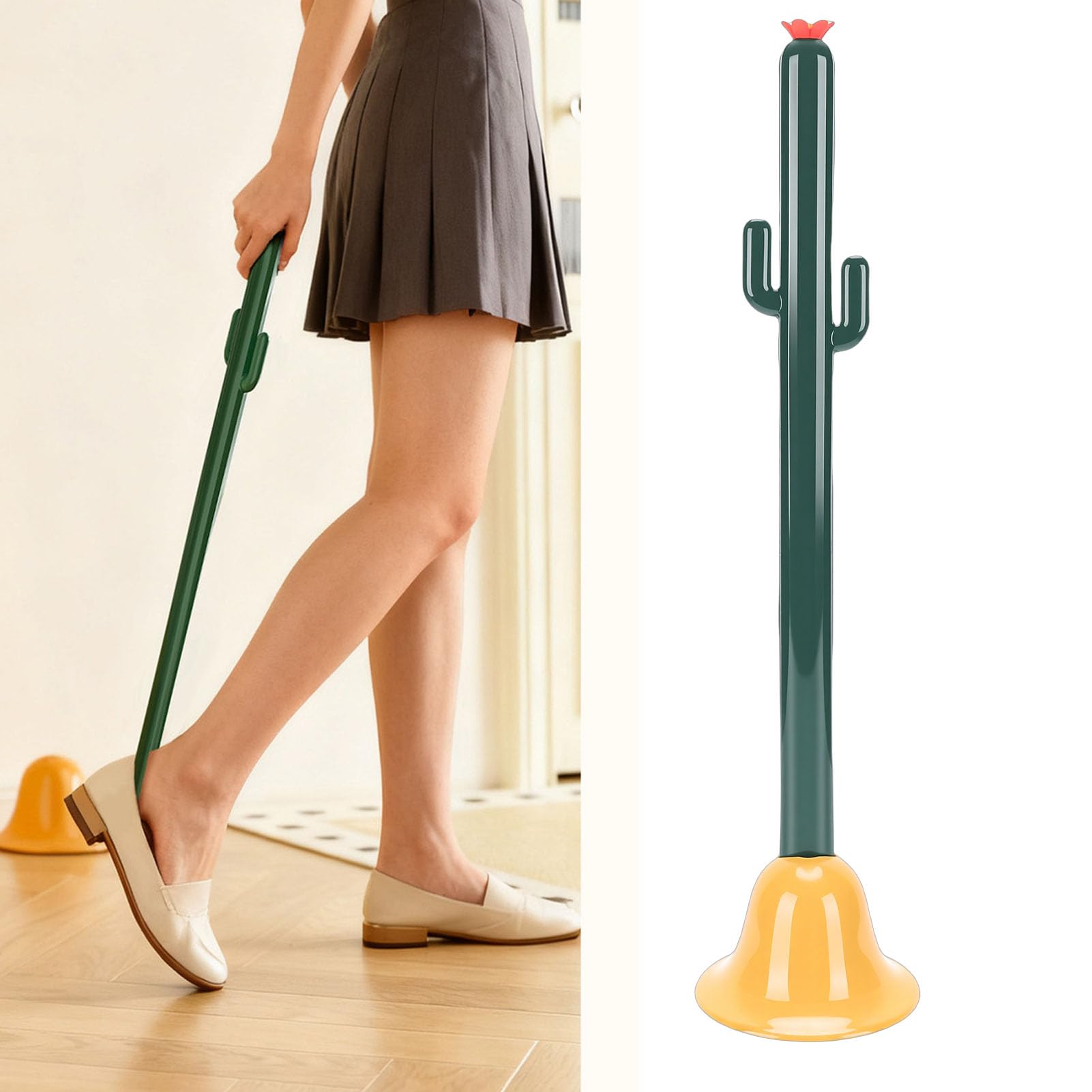 Calzador Creativo de Largo para Personas Mayores |Diseño sin Curvas, Decorativo, Resistente Material PP, Ajuste Universal para Decoración de Entrada, Vestidor Diario
