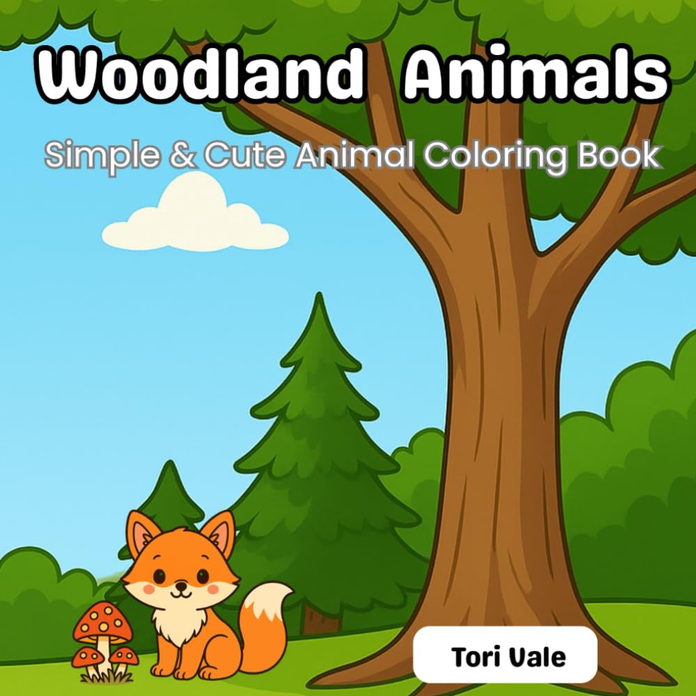 Woodland Animals: Simple & Cute Animal Coloring Book