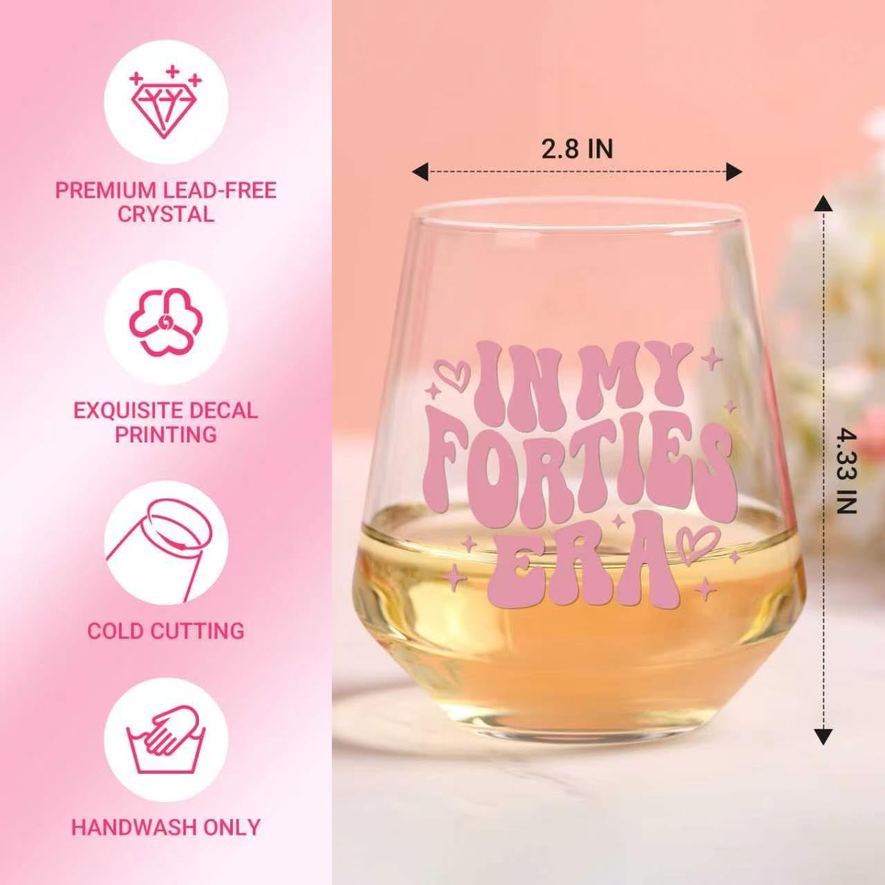 40th Birthday Wine Glass - 'In My 40s' Gift -4