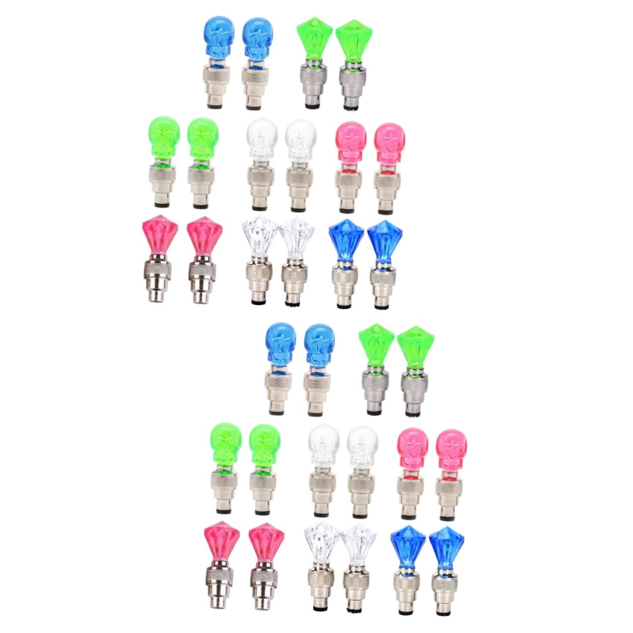 ibasenice 2 Ensembles Éclairage De Valve De Vélo Éclairage De Roue Pneu Lampe À Rayons Éclairage De Roue Éclairage De Vélo De Route Métal 16 pièces * 2