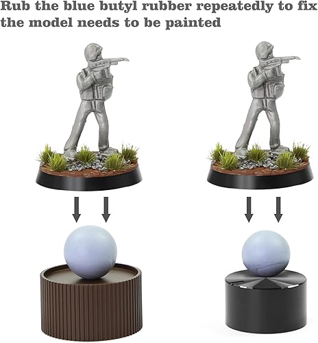 Miniatura 5 de WH01 - Manija de pintura para miniautres Wargame con bases modelo (marrón)