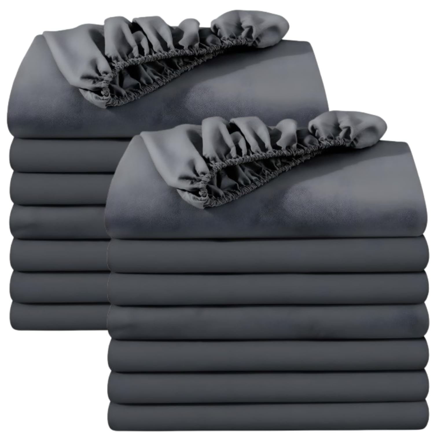 BedLooms Super King Fitted Sheet 16 Pack – Charcoal (180x200cm) up to 25cm Deep Bed Sheets