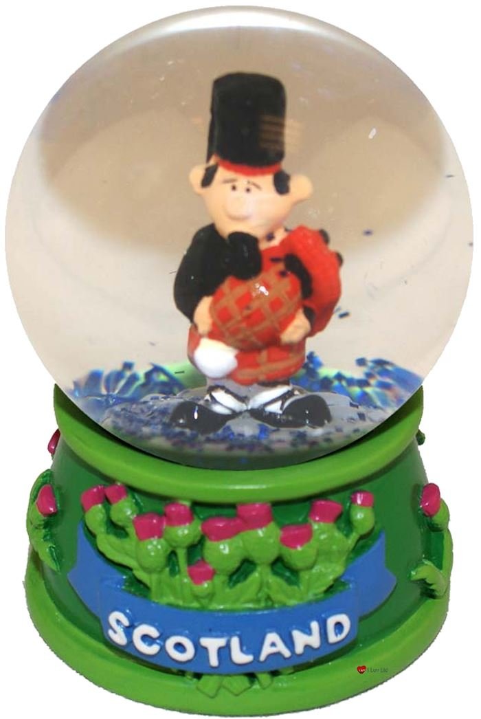 I Luv Ltd Piper Design Scottish Waterball Snow Globe With Standing Resin Figurine And Moulded Base