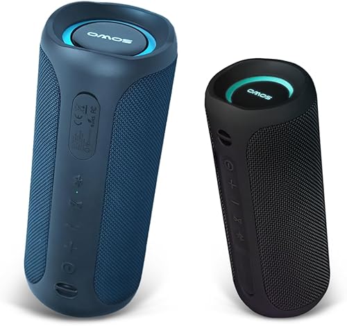 Portable Speaker, Wireless Bluetooth Speaker, IPX7 Waterproof, 25W Loud Stereo Sound, Bassboom Technology, TWS Pairing, Built-in Mic, 16H Playtime