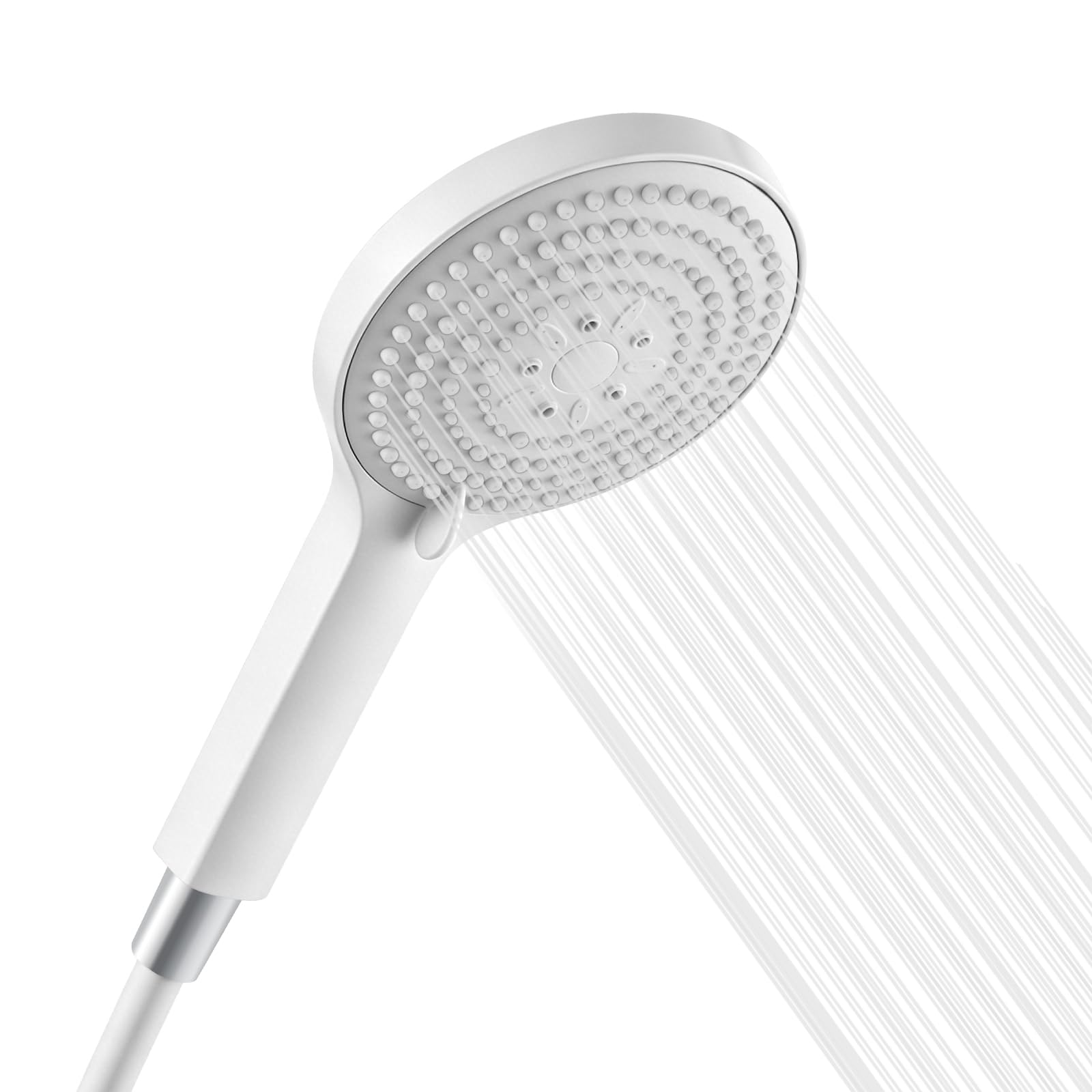 OFFO Shower Head and Hose 1.5m, 6 Modes Handheld Shower Head Large Powerful Boosting Handheld Showerhead for Low Water Pressure ShowerHead, White