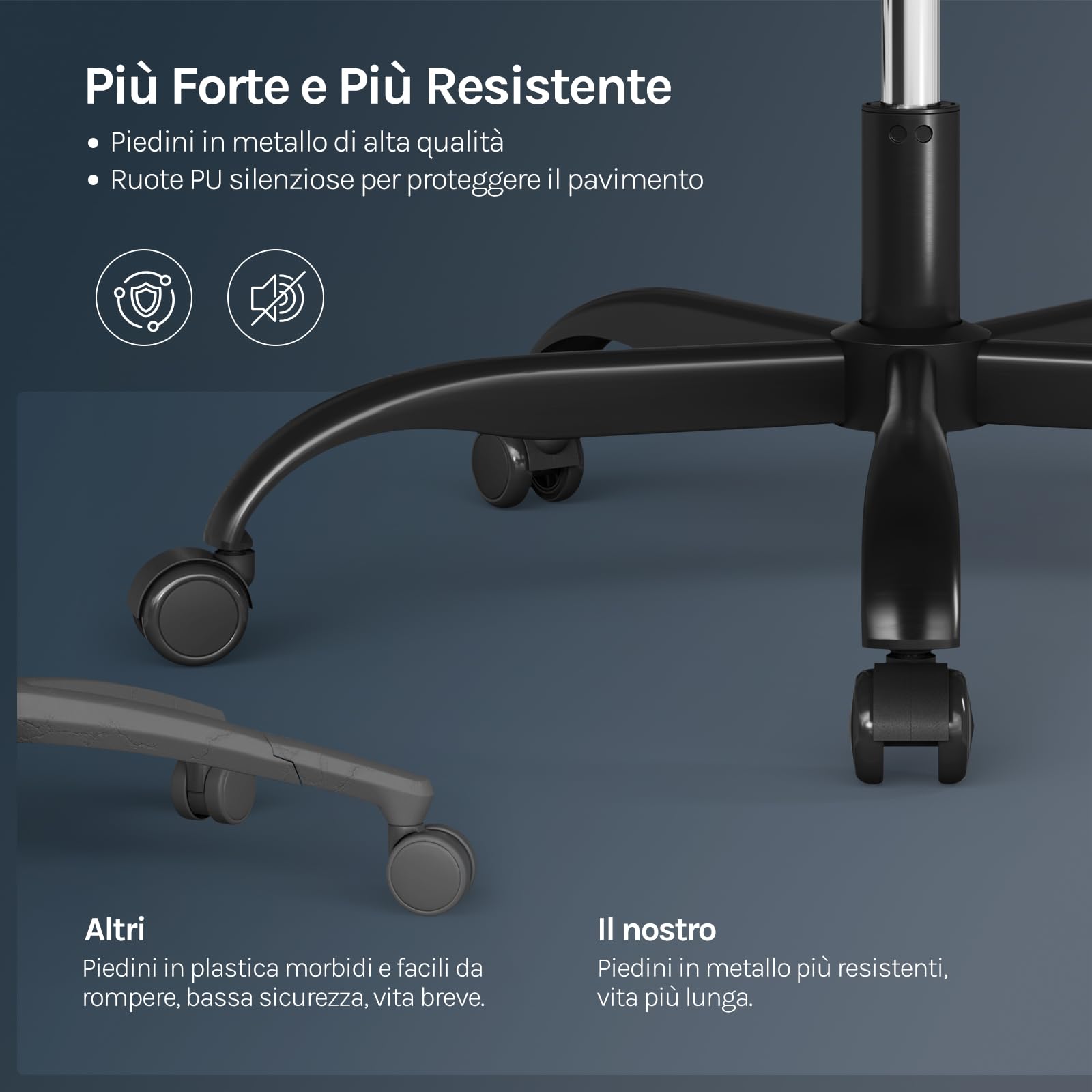 WOLTU Sedia Gaming, Ampia Sedia da Ufficio Ergonomica Imbottita con Cuscino a Molla, Alta Capacità di Carico, Poltrona per Computer con Schienale Alto e Poggiapiedi, Tessuto Tecnologico, Nero, GS10sz