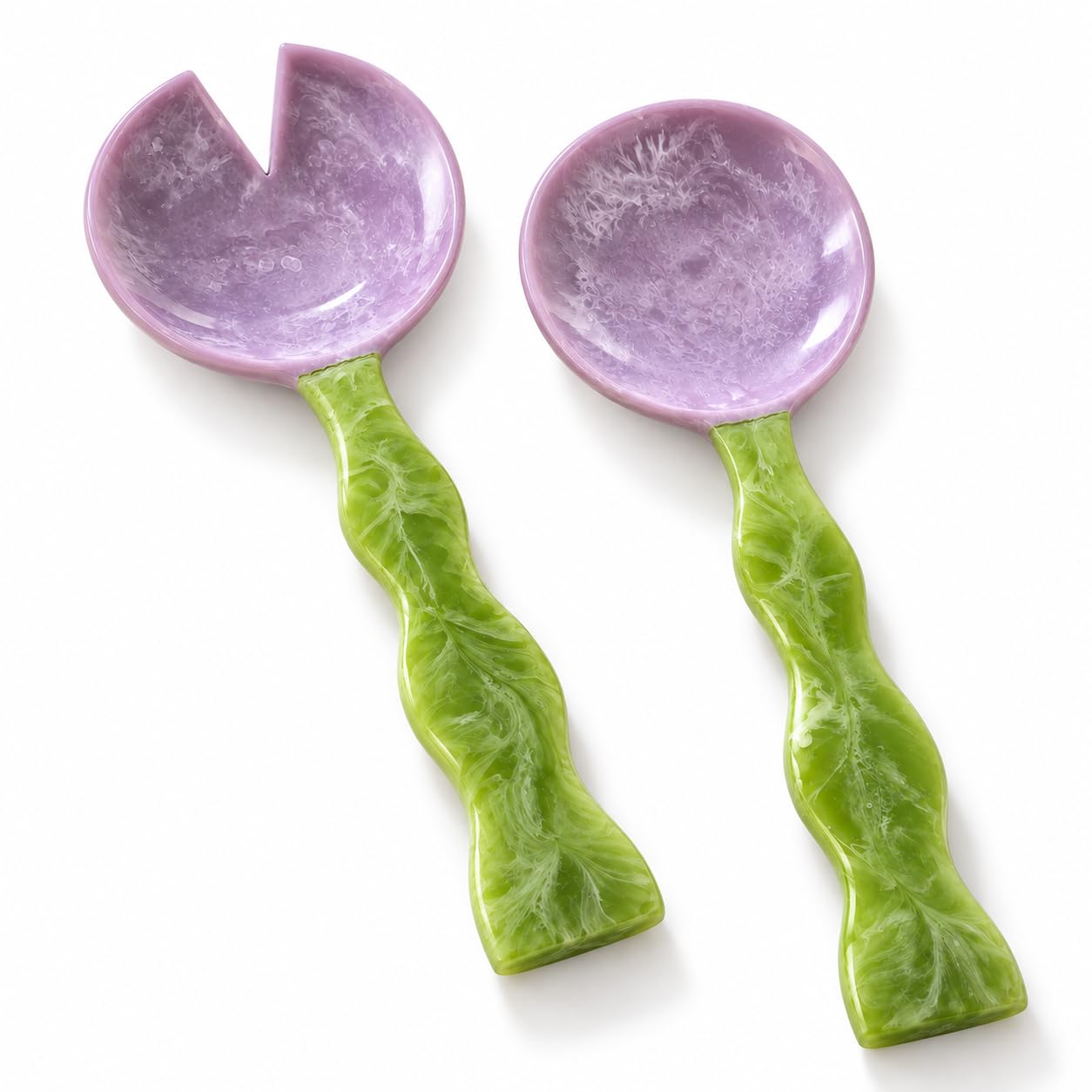 Folkulture Resin Salad Servers - Aqua Teal -9
