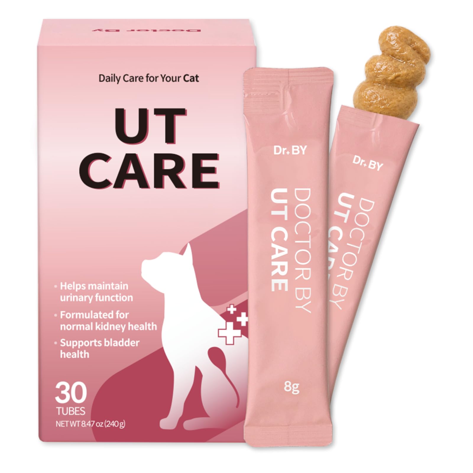 Doctor By UT Care Cat UTI Kidney Support Urinary Supplement Cranberry Treatment for Cats Renal Health with Pacran, Quercetin, Taurine lickable Formula Individually Packaged (1 Pack)
