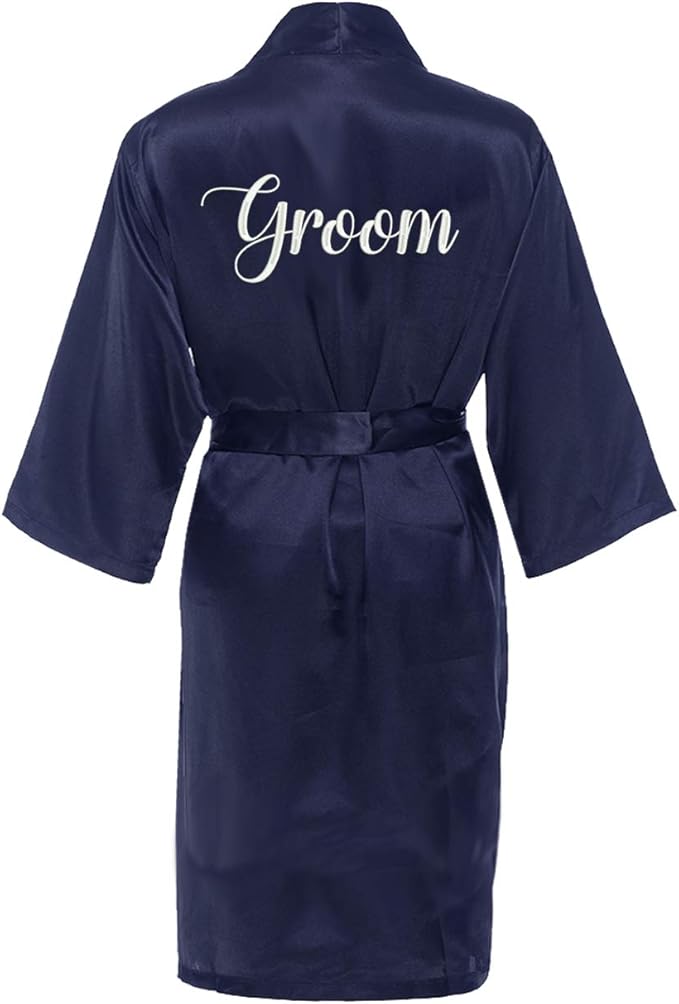 Classy Bride Groom Satin Robe (Navy) Buy Online at Best Price in UAE