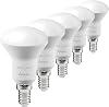 SINCELIGHT E14 R50 LED Spot Light Bulb, Reflector with Milky Diffuser, 5W50W Equivalent, RA≈92, Cool White 6000K, 120° Floodlighting Beam Angle Pack of 5 [Energy Class A]