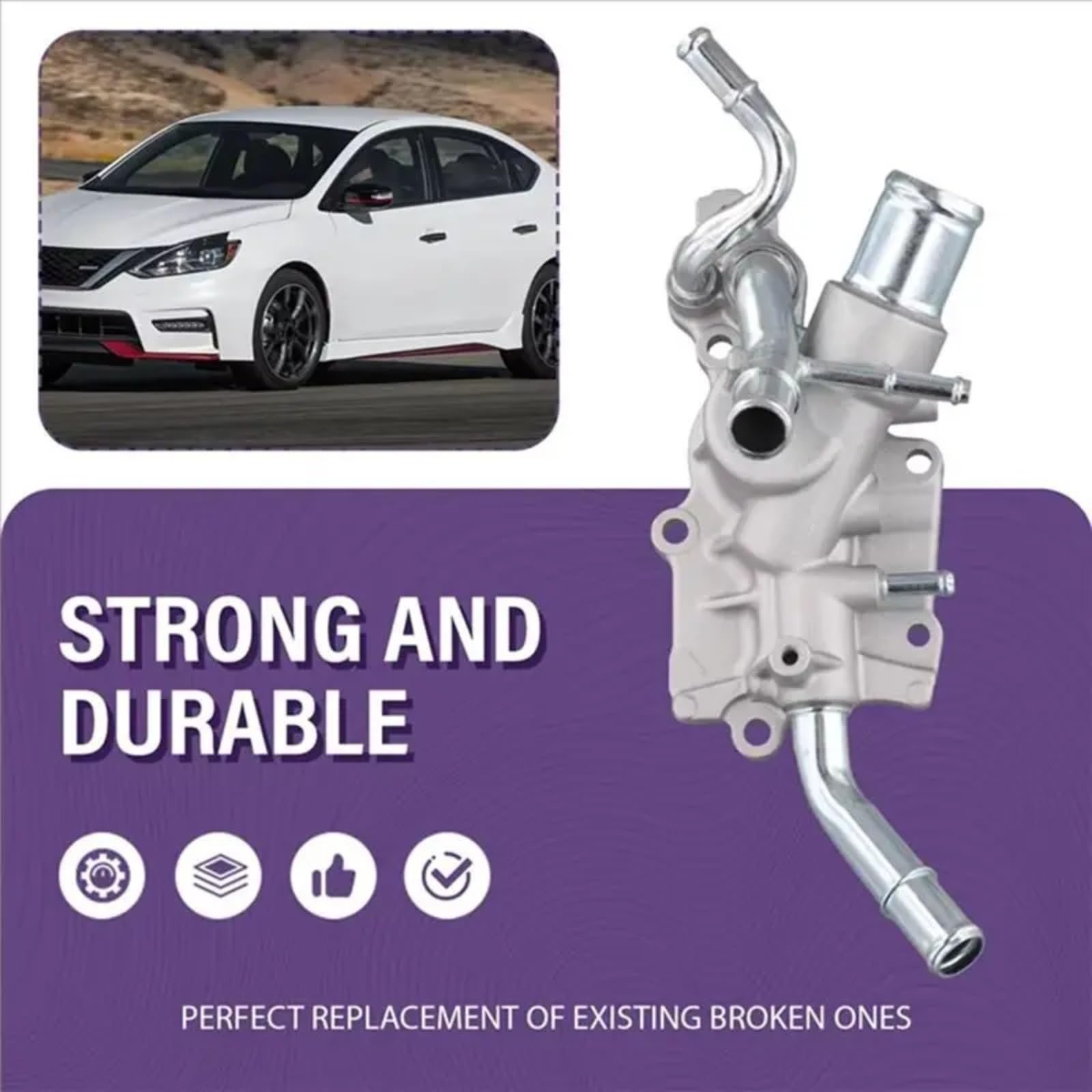 Termostato Motore Gruppo Alloggiamento Termostato Set Componenti Liquido Raffreddamento Motore Sostituzione 11060-ET00A 11060-ET00C Compatibile Con Nissan Per Versa 2010