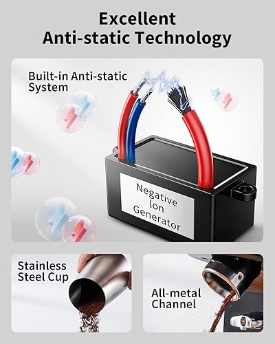 Miniatura 6 de SHARDOR Molinillo de café profesional de 2.520 in con 100 ajustes de molienda y cámara totalmente metálica, molinillo de granos de café con