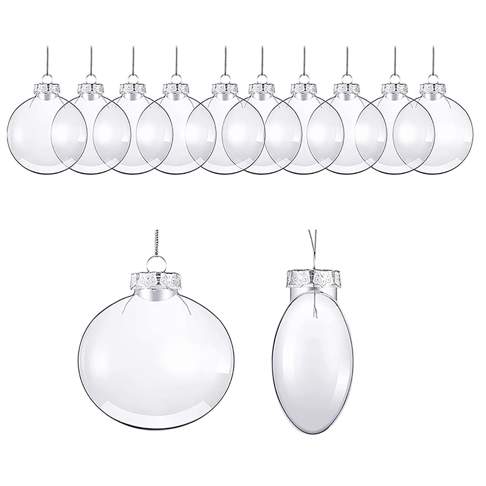 Buy 10Pcs Clear Plastic Fillable Baubles, Clear Flat Disc Fillable