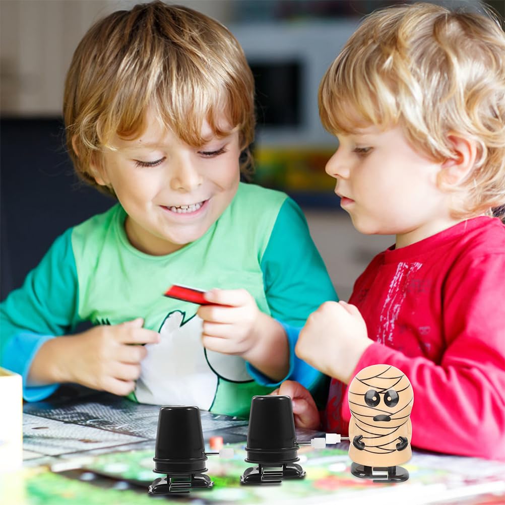 ibasenice Clockwork Walking Movement Toy Rewinding Part Walking Feet Crafts Base Replacement Movement Spring 24Pcs Wind-up Robot Plastic