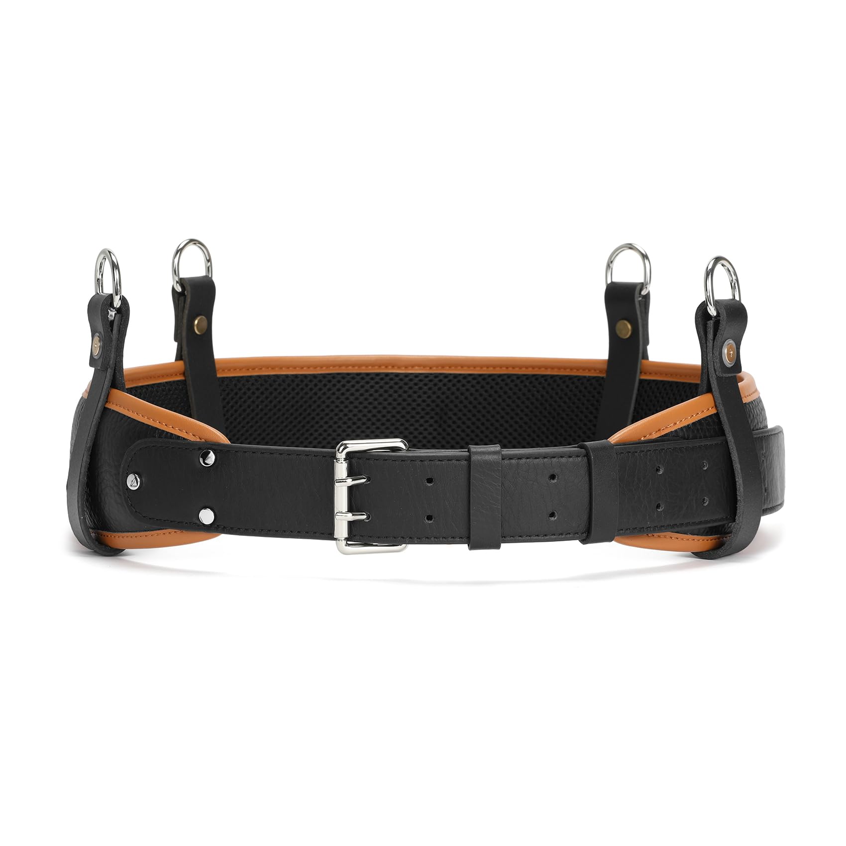 4 Packs Echtes Leder Gürtelschlaufe mit D Ring, Werkzeuggürtelschlaufe,Schlüsselanhänger (2 Zoll breites Hartleder)