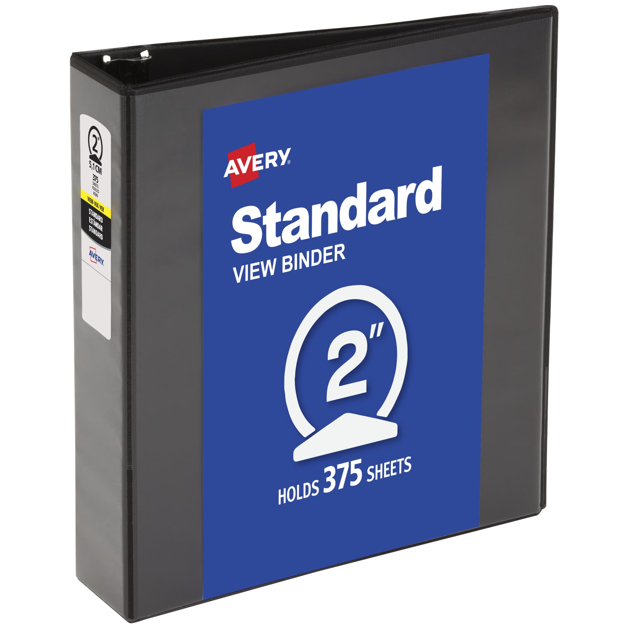 Photo 1 of **A LITTLE BENT** Avery Standard View 3 Ring Binder, 2" Round Rings, 375-Sheet Capacity, 2.8 Inch Wide Spine, 1 Black Binder, Ideal for Lightweight Organization and Occasional Referencing (05730) 2 PACK