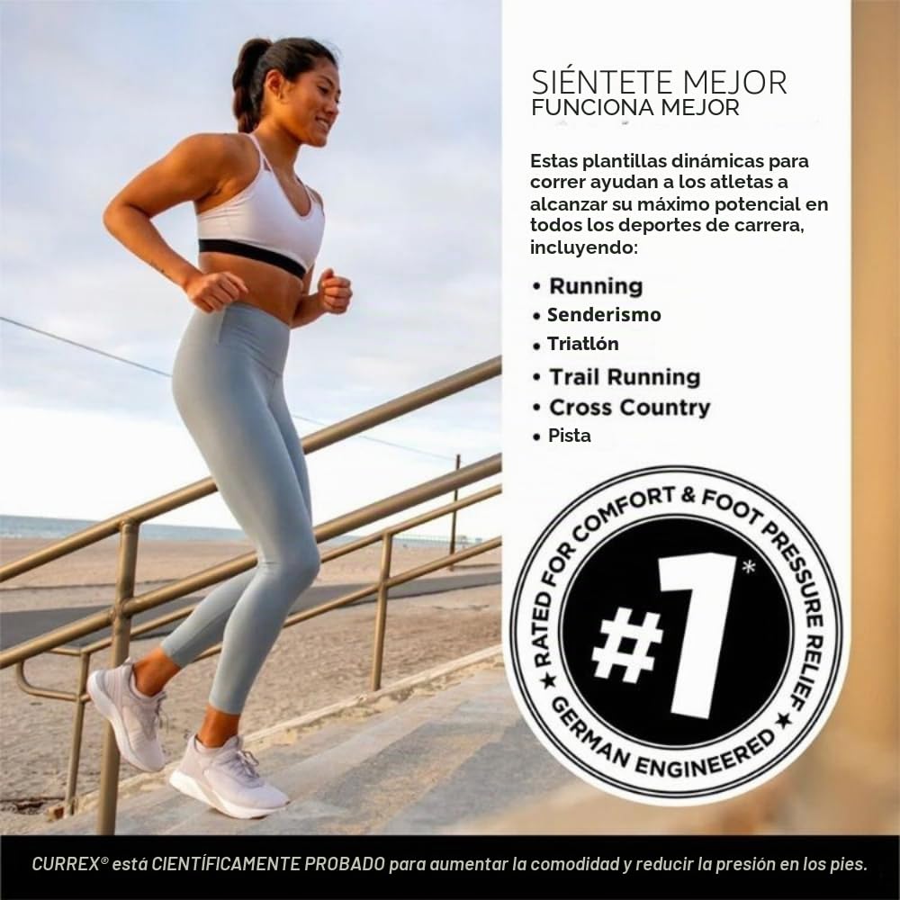 currex RunPro Sole - Descubra su plantilla para una nueva dimensión de la carrera. Plantilla dinámica para el deporte, el ocio y la carrera.