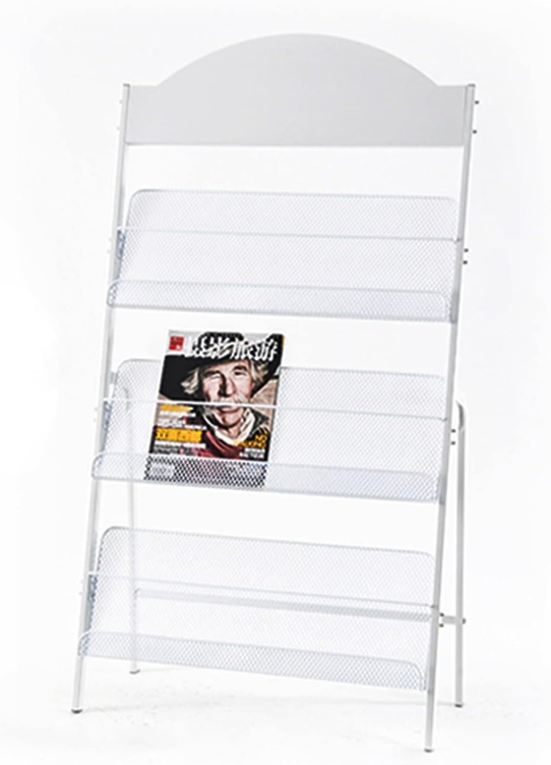 ASerZenith Magazine Rack Brochure Storage Rack Libraries Bank Hall Literature Organizer Racks Black/White Multi-purpose display rack (White)