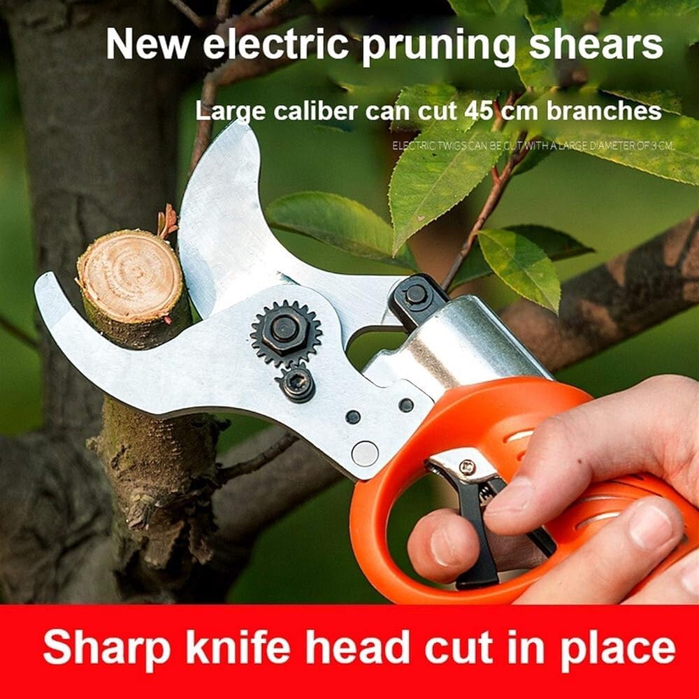 Forbici da potatura elettriche Professionali, Inserti Senza Fili per Giardinaggio, con Doppia Batteria e Lame di Ricambio Extra, attrezzo per potatura Alberi e Giardino.