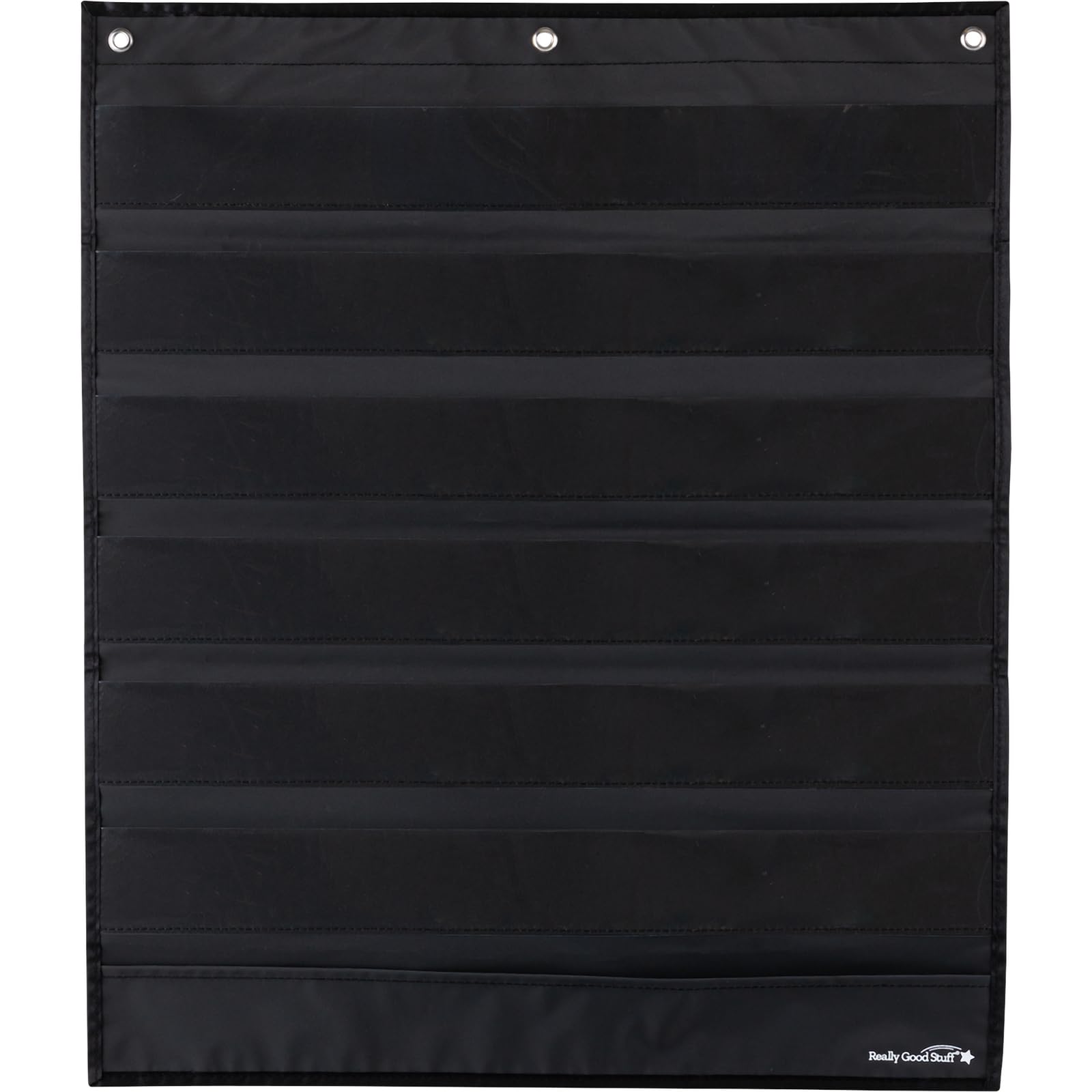 Really Good Stuff Medium Rectangle Pocket Chart Black - 1 Pocket Chart