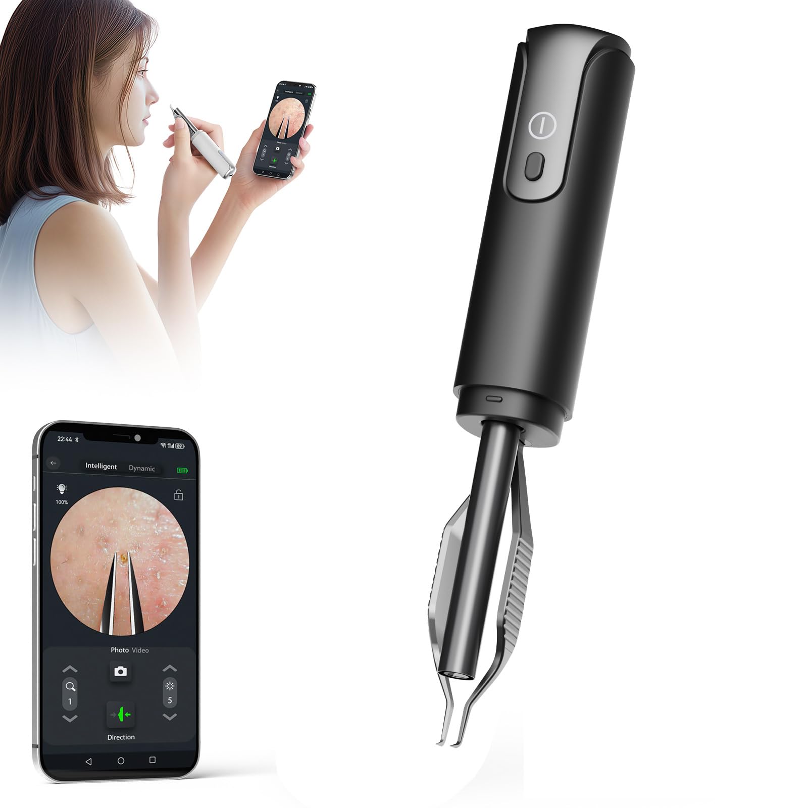 Amazon.co.jp: カメラ付き 毛穴ケア 角栓取り ピンセット 熱処理済み