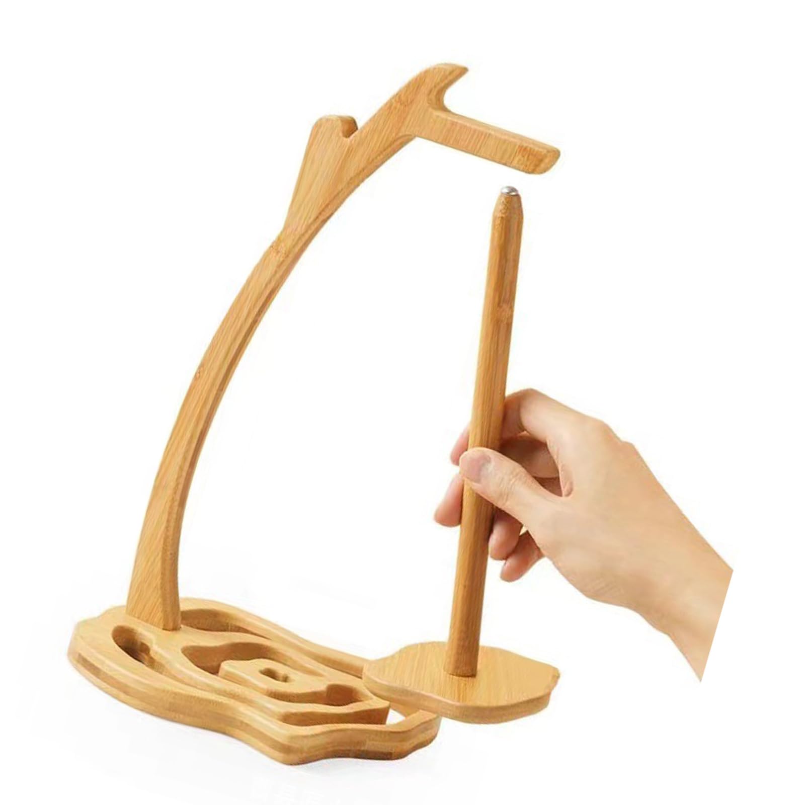 HZGFNBZ Yarn Dispenser Holder Wood Thread with Twirling Mechanism Thread Spool for Knitting Wood Stand