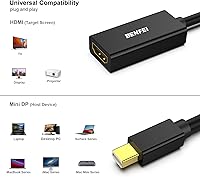 Vista 3 de BENFEI - Cable dorado chapado en oro, convertidor de Mini DisplayPort a HDMI, Mini DP (Thunderbolt) a HDMI, compatible con MacBook Pro, MacBook Air