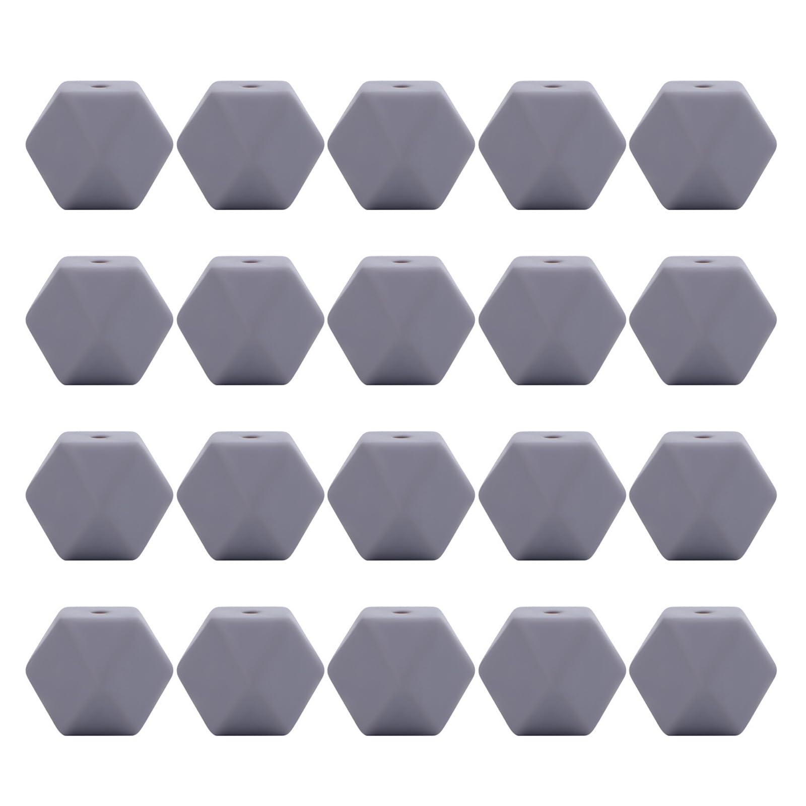 Buxuaaaa Light Gray 20Pcs Geometric Craft Beads Polyhedron Faceted Resin Bead Octagonal Beads 14Mm Spacer For Making Jewelry Making Supplies