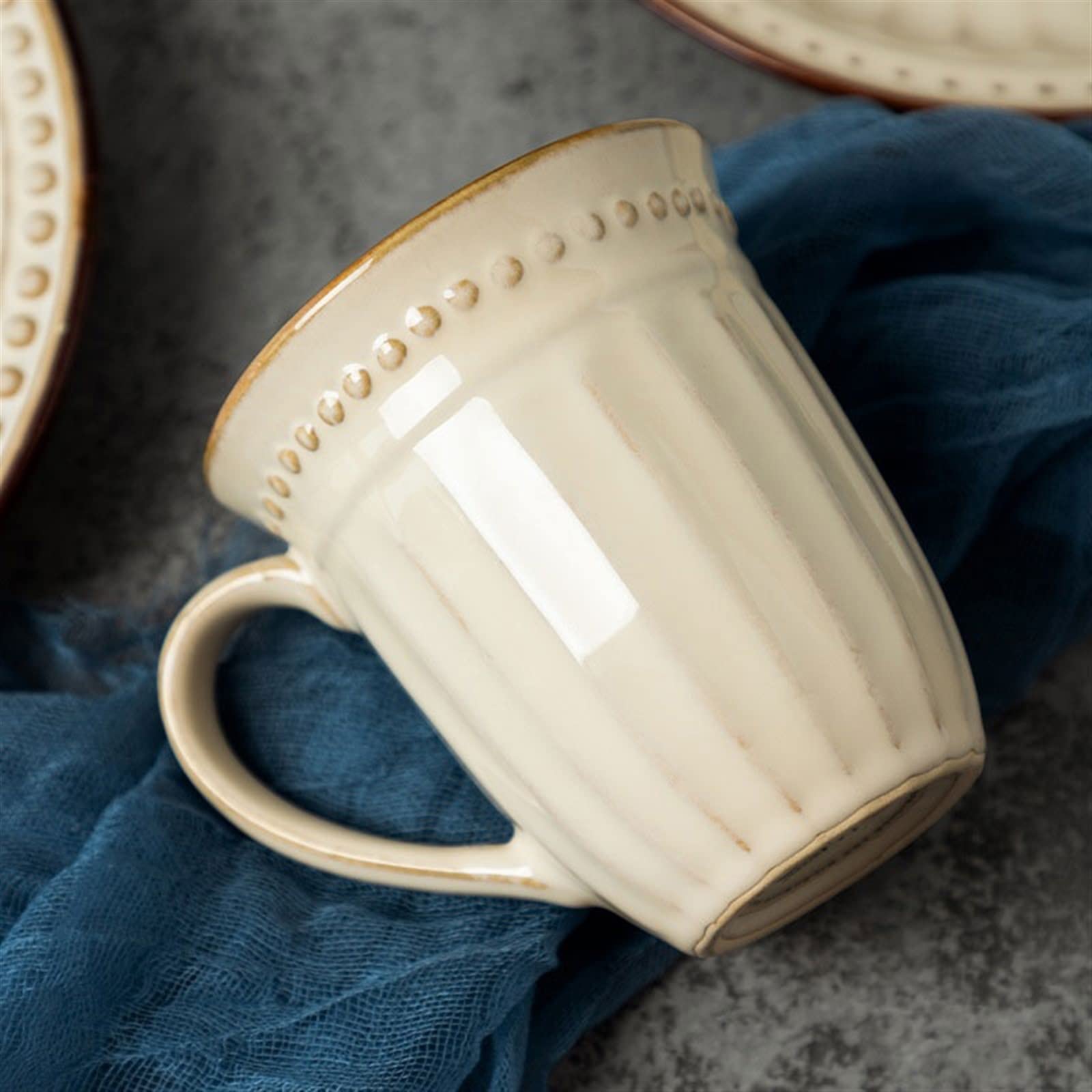 Ceramiczny kubek do kawy 380ML europejski kubek w stylu Retro płatki śniadaniowe kubek gospodarstwa domowego para ceramiczny kubek do kawy