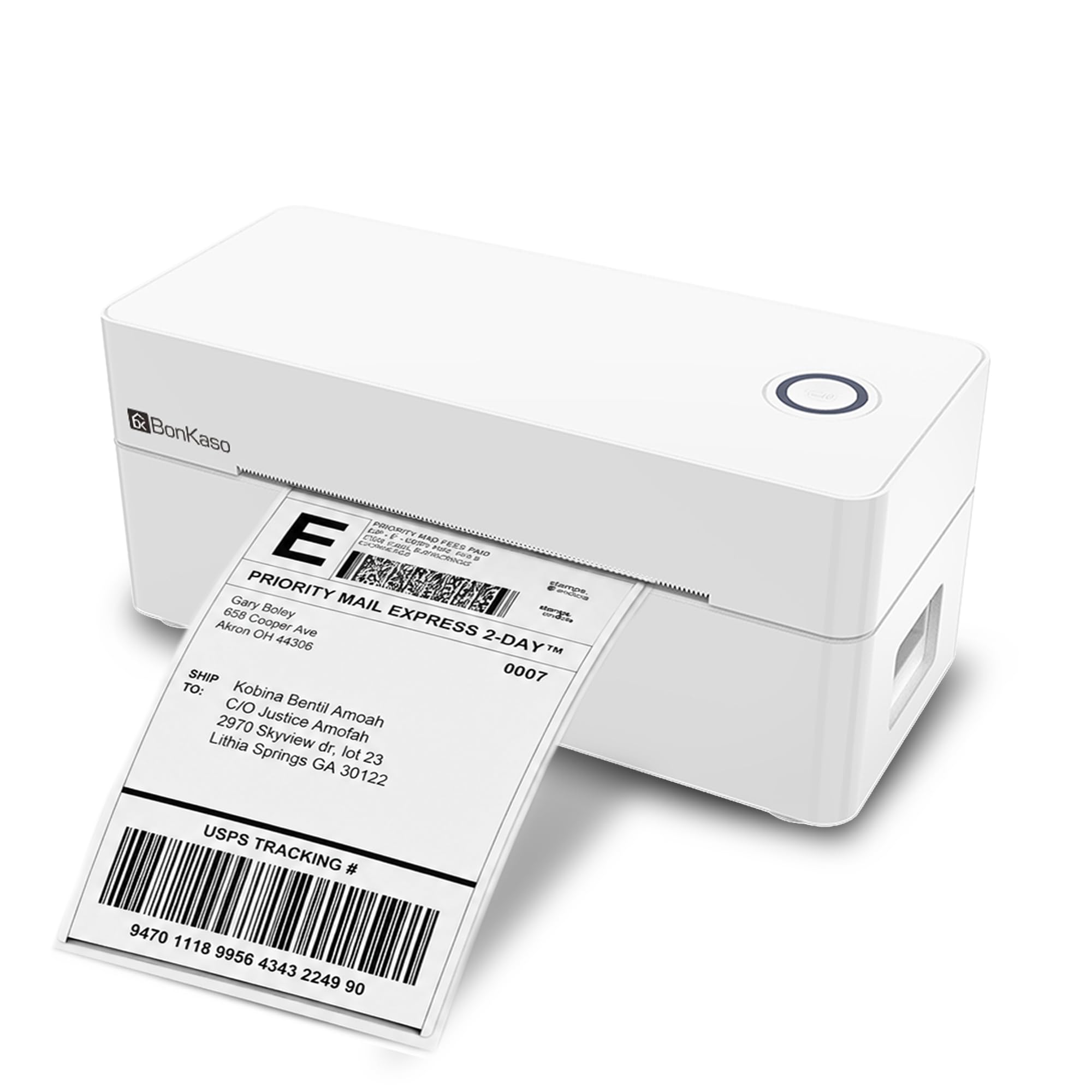 BonKaso BKT01 Thermal Label Printer 203DPI Direct Thermal Shipping Bill Printer 160mm/s High Speed USB Bluetooth WiFi Compatible for Barcode Label Receipt Tag Paper Small Business White-image-7