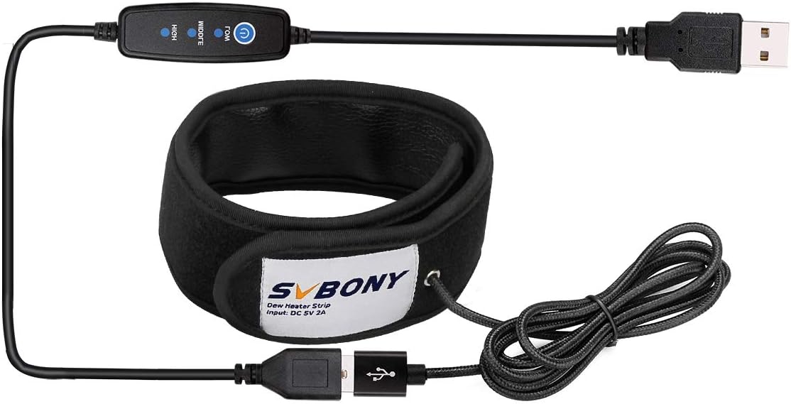 SVBONY SV172 Lens Warmer, 400mm Lens Heater Warmer Dew, 3 Gear