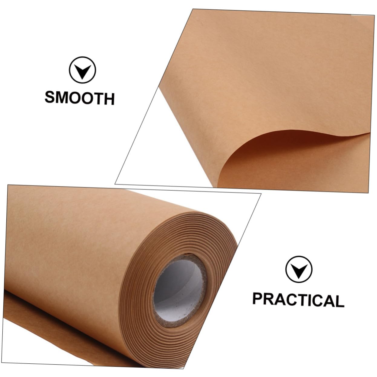 WRITWAA Rouleau de Papier Kraft Marron sans Odeur 45 Cm X 30 M Toucher Confortable pour Emballage Présents pour Bouquets et Loisirs Créatifs