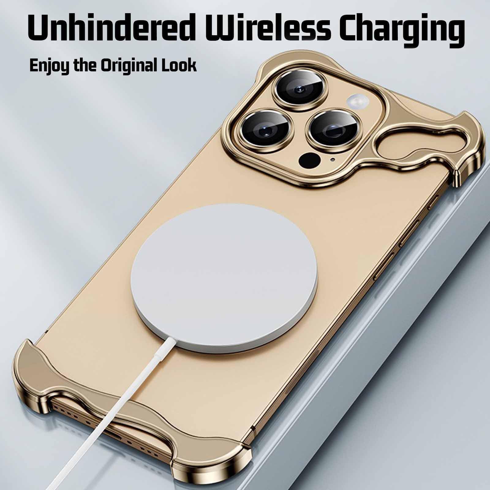 Funda para iPhone 16 Pro Max/16 Pro/16 Plus/16, Funda para Teléfono con Almohadilla de Esquina de Metal de Forma Especial Anticaídas con Protector de Lente de Cámara