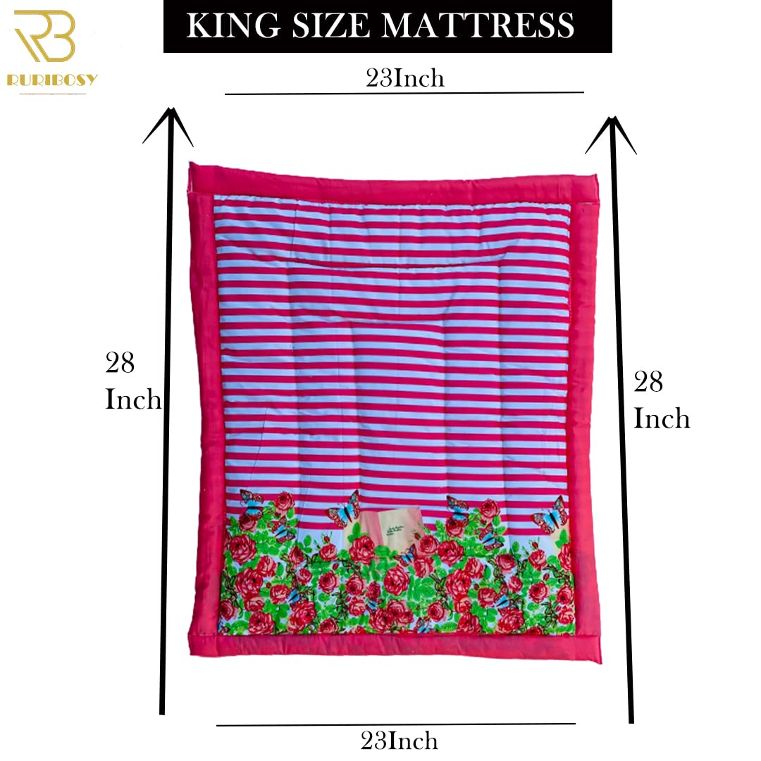 RURIBOSY ||Godari Baby Cradle Bed Set – Pure Cotton Mattress for Comfortable Sleep | Multi-Purpose Cushioned Bedding | Ideal for Newborns (0-1 YR) | Red Sleeping Mat - Image 5 thumbnail