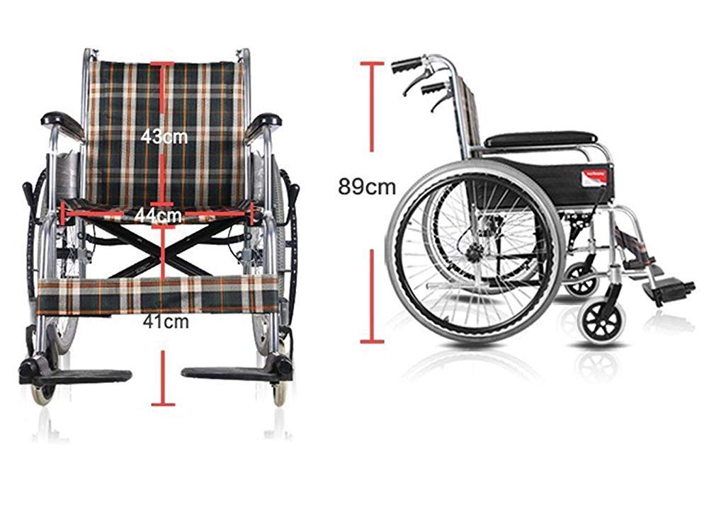 Silla de Ruedas,Aleación de Aluminio Plegable Silla de Ruedas Portátil Coche Caminante,Viaje Ultraligero Coche Discapacitado de Ancianos,Portátil