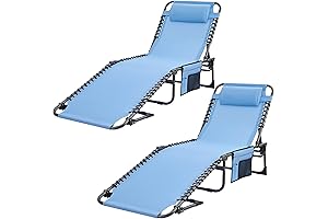 wejoy Outdoor Folding Camping Chaise Lounge Chair