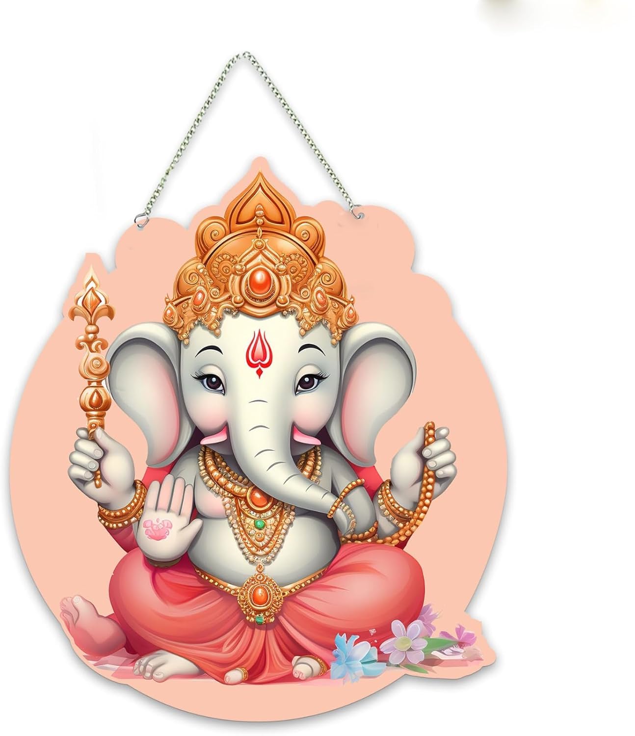 Wooden Lord Ganesha Wall Hanging Decor for Home Ganpati Wooden Wall Art Religious Hanging Showpiece for Living Room, Pooja Room, Temple, Office Entrance Spiritual Home Decor & Festival Gift