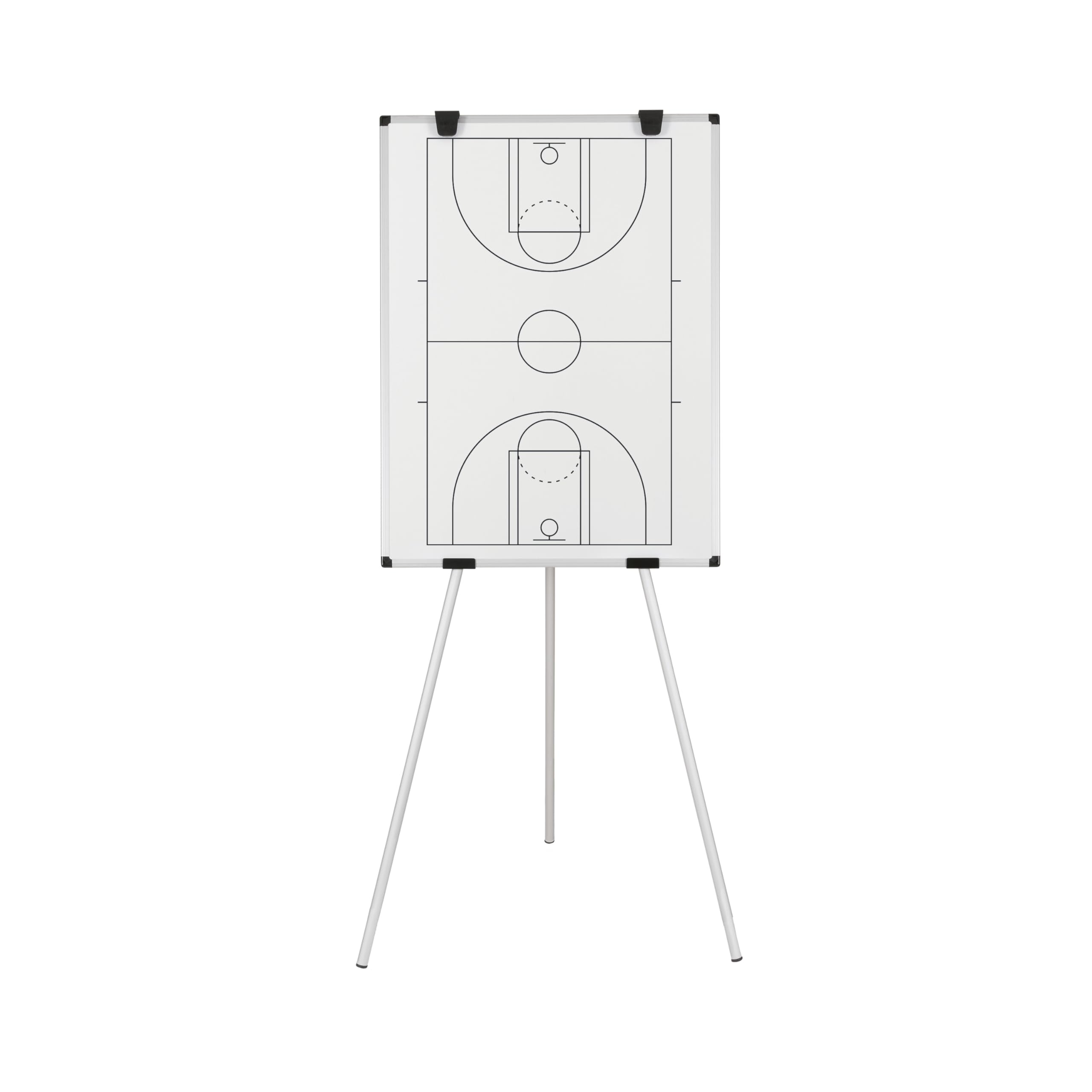 Bi-Office Kyoto Caballete con pizarra blanca impresa magnética de baloncesto - 900x600mm - Superficie de acero lacado con marco de aluminio