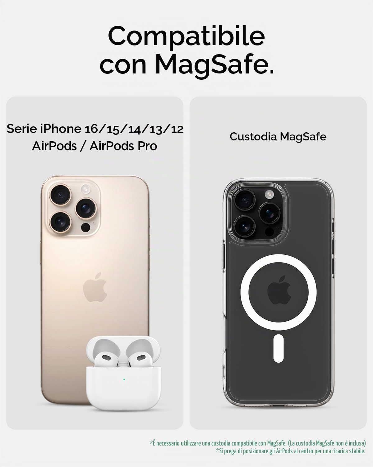 Spigen MagFit 2-in-1 Qi2 15W Caricatore Wireless iPhone con Supporto MagSafe [Cavo USB-C 2 M Incl.] Per iPhone 17/16/15/14 Pro Max 17e, Samsung Galaxy S26, Pixelsnap per Pixel 10 e AirPods/Pixel buds