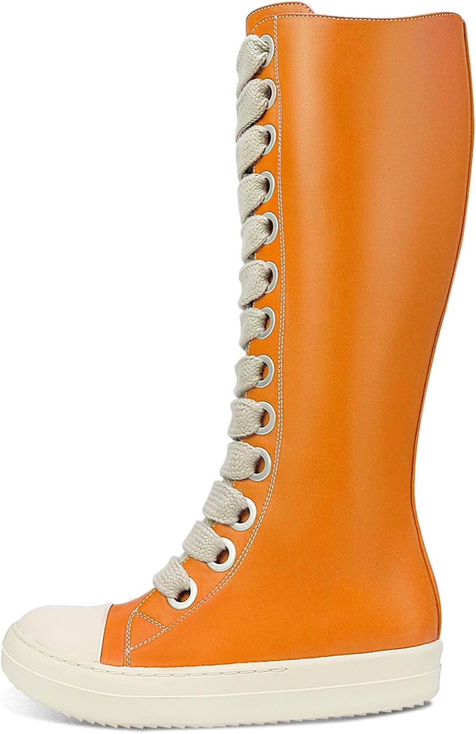 IMPREMEY Womens Knee-High School Bicycling Boots Thick Laces Comfort Platform Walking Boots with Zipper Campus Campaigns Boots - Image 5