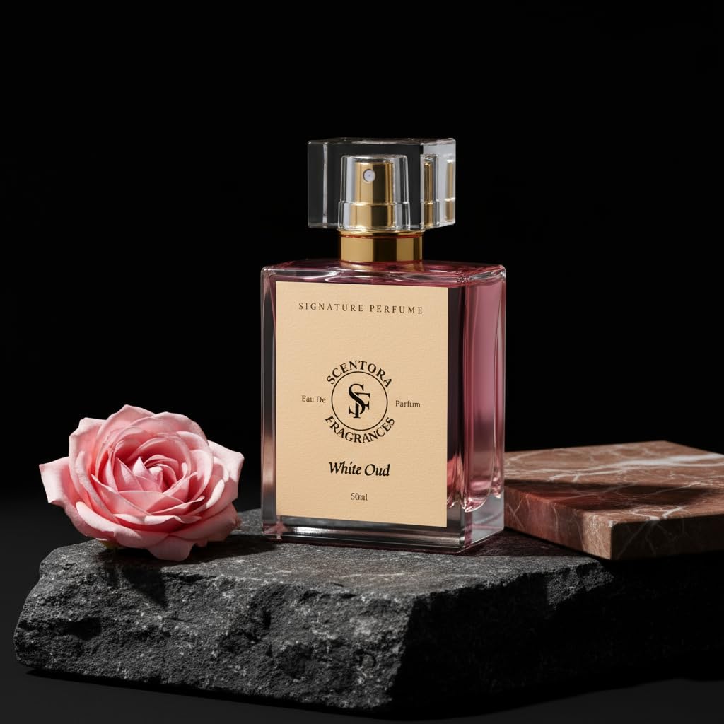 Scentora Fragrances White Oud 50ml Extrait De Parfum | Unisex Long Lasting Luxury Perfume | Sweet & Musky Soft Oud Intense Fragrance | Ideal for Gifting
