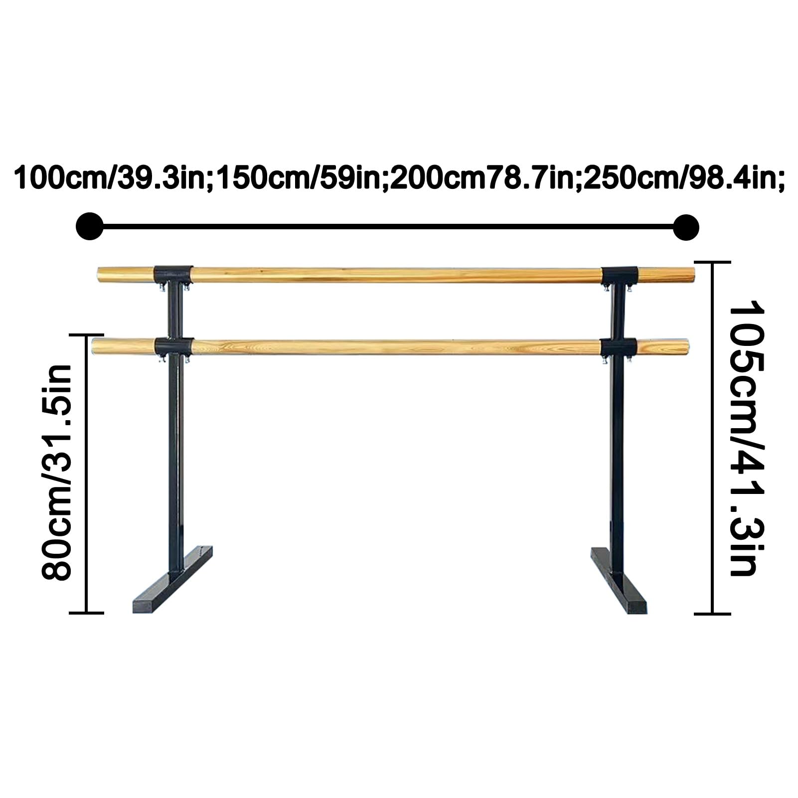 Mobile Ballettstange aus Stahl, verstellbar, 150 cm, unterstützt bis zu 150 kg, ideal für Tanz, Zuhause, Fitnessstudio, Stretching und Beintraining, Schwarz